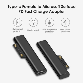 ALLOYSEED Įkrovimas naudojant Maitinimo Adapterį USB-C Tipo Moterų PD Konverteris C Tipo Maitinimo Adapteris Jungtis, skirta Paviršiaus Pro 3 4 5 6