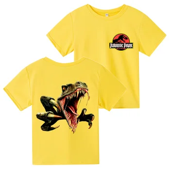 Animacinių filmų Dinozaurų tee marškinėliai Spausdinami interneto marškinėliai Berniukas/Mergaitė, Marškinėlius juokinga Harajuku Viršūnes Juros periodo neprisijungęs parkas Vaikams anime drabužiai