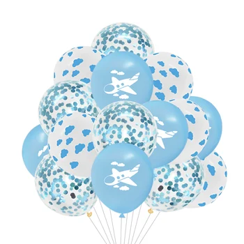Animacinių Filmų Orlaivių Debesis Spausdinti Latekso Balionas Balta Mėlyna Ballon Nustatyti Plokštumos Temą Vaikų Gimtadienio Džiaugtis Oro Kamuolys Apdailos 75