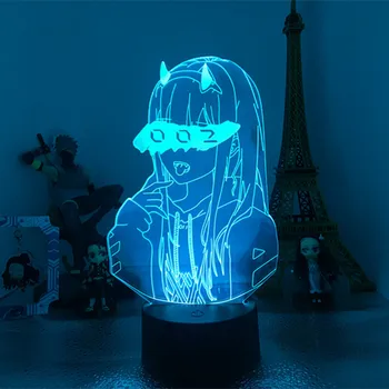 Anime Darling į Fanxx Pav Modelio LED Nakties Šviesos 02 Nulio Dviejų Veiksmų Skaičiai 3D Lempos Gimtadienio Dovanos Anime Mėgėjams