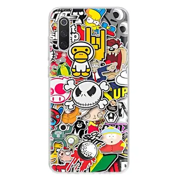 Anime Grafiti Lipdukas Kietas Telefoną Atveju Xiaomi Mi 11 9 8 A3 A2 A1 CC9 E 9T 10T 10 Pastaba Lite F2 Pro F3 X3 6X 5X F1 Coque Cove