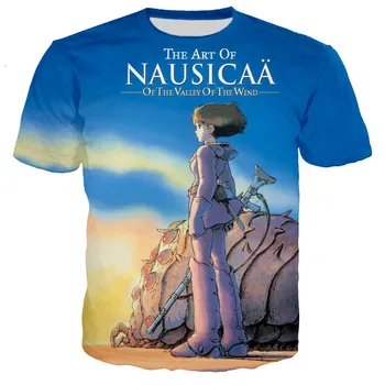 Anime Nausicaa of the Valley of the Wind vyrai/moterys Naujas mados cool 3D spausdinti marškinėliai atsitiktinis stiliaus marškinėlius streetwear viršūnės