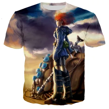 Anime Nausicaa of the Valley of the Wind vyrai/moterys Naujas mados cool 3D spausdinti marškinėliai atsitiktinis stiliaus marškinėlius streetwear viršūnės