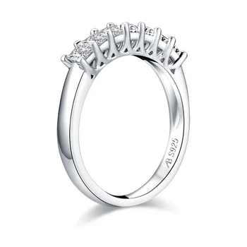 ANZIW Mados Princesė Iškirpti Juostos Žiedas 925 Sterlingas Sidabro Žiedas Imituoti Deimantų Vestuvinis Vestuvių Juostoje Žiedas Papuošalai Moterims