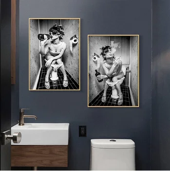 Apdailos Vonios Kambarys Modernus Seksuali, Žavinga Moteris, Grožio Paveikslai Tapyba Tualetas Baras Namų Puošybai Meno Plakatas Spausdinimo Sienos Nuotraukas