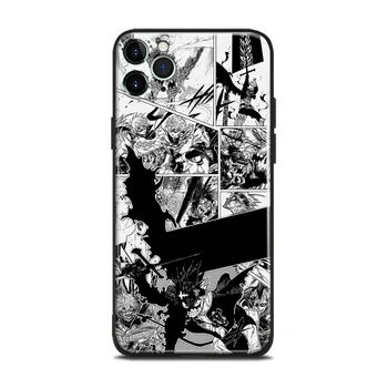 Asta Demonas Forma Juoda Dobilų Minkšto Silikono Stiklo IPhone SE 6 6s 7 8 Plus X XR XS 11 12 Mini Pro Max Telefono Padengti Shell