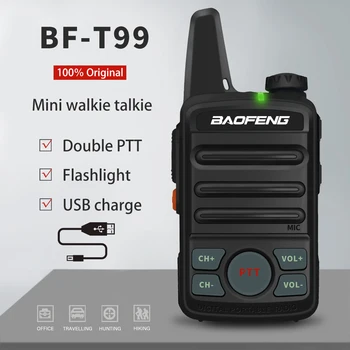 Atnaujintas BAOFENG BF-T1 MINI Walkie Talkie BF-T99 Du Būdu Radijo UHF Nešiojama Kumpis Radijo USB įkrovimo Vaikai Nešiojamą FM radijo stotelė