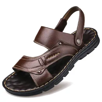 Atsitiktinis vasaros bateliai vyrai sandalai 2021 originali oda vyrų batų kietas paplūdimio sandalai vyrams, šlepetės mans avalynė zapatos de hombre