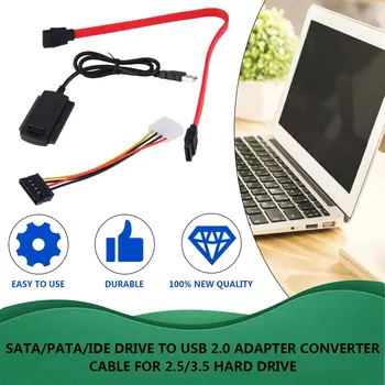 Atvykimo SATA/PATA/IDE Diskas USB 2.0 Adapteris Keitiklis, Laidas 2.5 / 3.5 Colių Kietąjį Diską 2425#