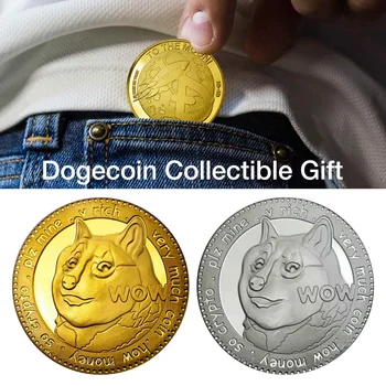 Aukso Dogecoin Monetos Progines Monetas Mielas Šuo Modelis Šuo Suvenyrų Monetos Mielas Šuo Modelis Šuo Suvenyrų Kolekcija Dovanos