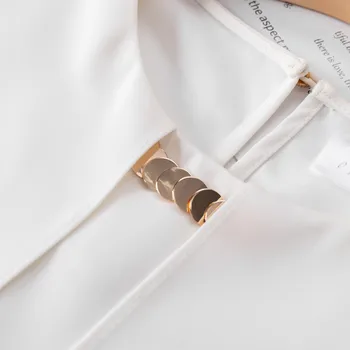 Aukso Palaidinės Lady Prarasti Pusė Rankovėmis Marškinėliai Vasaros Balti Moteriški Blusas Šifono, Elegantiškas Biuras Dėvėti 2021 Viršuje Plius Dydis 5XL