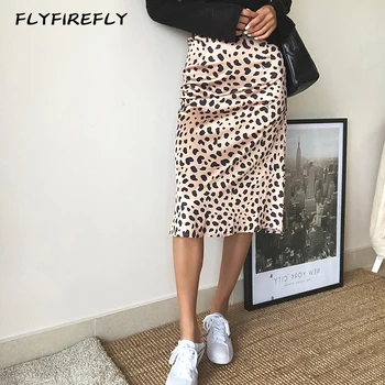Aukšto liemens sijonai moterų streetwear leopard ilgas sijonas elegantiškas korėjos šifono sijonai derliaus harajuku sijonas vasaros 2020 m.