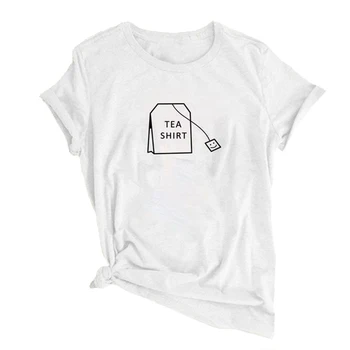 Aukštos Kokybės Spausdinta Humoro Arbatos Mados Mielas Harajuku Ulzzang Tumblr Kawaii Femme Graphic T Shirt O Kaklo Tees Viršūnes Trumpas Rankovės