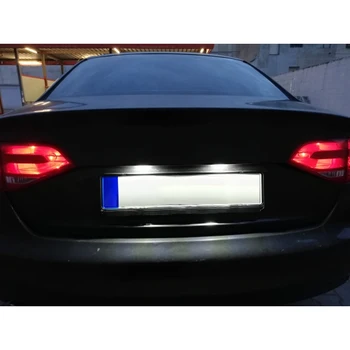 Automobilio LED Licencijos Numerį Šviesos Žibintas, Skirtas Audi A4 B8 S4 A5 S5 Q5 TT RS A1, A7 RS5 TTRS A6 C7 VW Passat 5D R36 6000K Balta