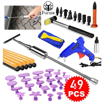 Automobilių Dent Valiklis Priemonė, Paintless Dent Repair Kit,Skaidrių Plaktukas Įrankiai su 24pcs Violetinė Skirtukus 