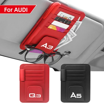 Automobilių verslo kortelė, banko kortelės turėtojas Audi A3 8P 8V A4 B8 B6 A6 A7 A6 C5 Q2 Q3 Q5 Q7 Q8 TT TTS Automobilių stiklai įrašą, Automobilių Reikmenys