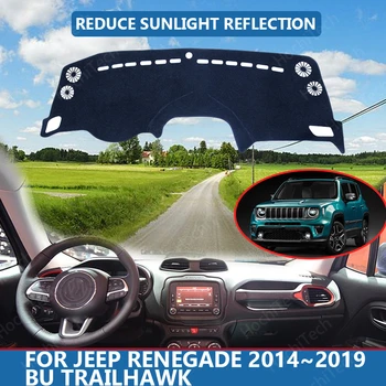 Automobilių Vidinis prietaisų Skydelio Dangtelį Capet Cape už Jeep Renegade~2019 BU Trailhawk Dashmat skėtį nuo saulės Mygtukai Padengti Brūkšnys Kilimėlis