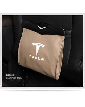 Automobilių Šiukšlių Maišą Tesla Model 3 2021 Priedai Sumetami Į Šiukšlių Konteinerį Maišelį Sėdynės Atlošo Odos Saugojimo Krepšys Tesla Model 3 X S Y 2016-2021