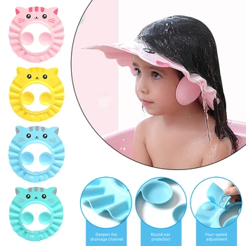 Baby Shower Bžūp Minkštas Reguliuojamas Vaikai Vonia Shield Skrybėlę Gali Apsaugoti Ausis Saugus, Šampūnas, Vonia, Maudymosi Dušo Kepuraitė Vaikams