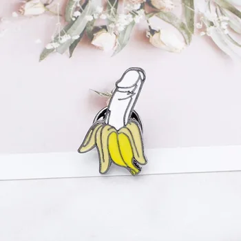 Bananų aukščiausios kokybės pin adata vaisinių augalų dick organų emalio ženklelis blogis blogis suaugusiųjų sagė draugystės praeiti papuošalai moterims draugais
