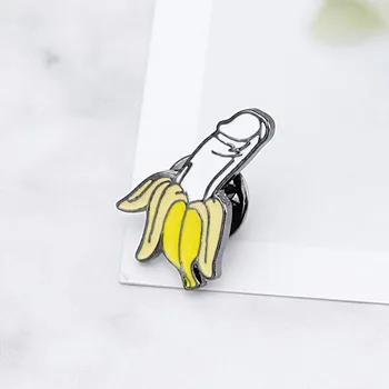 Bananų aukščiausios kokybės pin adata vaisinių augalų dick organų emalio ženklelis blogis blogis suaugusiųjų sagė draugystės praeiti papuošalai moterims draugais