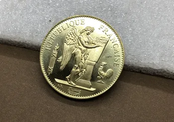 Barila.lt Prancūzijos Trečiosios Respublikos Francaise 1881 100 Frankų Liberte EGALITE FRATERNITE Aukso Monetas, Žalvario Metalo Kopijuoti Monetos