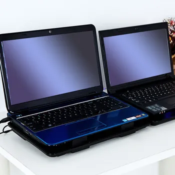 Besegad Nešiojamas USB Aušinimo Padas-Ultra Plonas Tylus Laptop Notebook Aušinimo Pagrindo Stovi Šaldytuvas su 5 Gerbėjai 15.6 colių