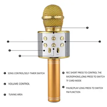Bevielis Karaoke Mikrofonas, Bluetooth, Micro Karaoke Namų KTV Už Nešiojamą Muzikos Grotuvą Dainavimo Diktofonas Nešiojamą Mikrofonas