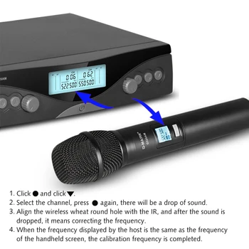Bevielis Mikrofonas Profesionalių UHF Nešiojamą Mic Dažnių Kolonėlė 100M Gauti Karaoke Bažnyčios Šalies Rodyti