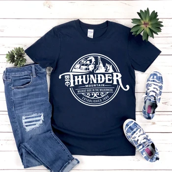 Big Thunder Mountain Marškinėliai magiška Karalystė Tees Retro Šeimos Atostogų T-shirt Big Thunder Mountain Unisex Viršų