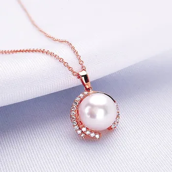 BIJOX STOR mados 925 Sterlingas sidabro Karoliai su gėlavandenių perlų cirkonis pakabukas fine jewelry moterų Vestuves Dovanos