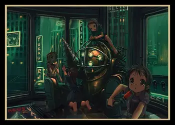 BioShock Retro plakato Namo, Buto apdailos Kraft Žaidimo Plakato Piešimo, Tapybos Sienos lipdukai