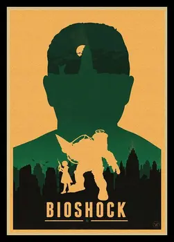 BioShock Retro plakato Namo, Buto apdailos Kraft Žaidimo Plakato Piešimo, Tapybos Sienos lipdukai
