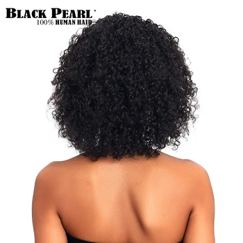 Black Pearl Brazilijos Nėriniai Priekiniai Žmogaus Plaukų Perukai Už juodaodžių Moterų Keistą Garbanotas Perukas Remy Plaukų Perukai Spalva # 4 F1B/99J Nemokamas Pristatymas
