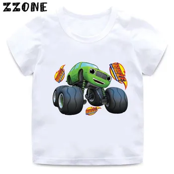 Blaze Ir Monstras Mašinų Spausdinti Cartoon Kids Marškinėliai Kūdikių Berniukų Juokingi marškinėliai Vasaros Vaikų Viršūnes Mergaičių Drabužius,HKP5402