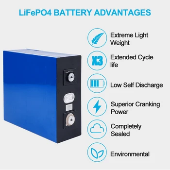 Blmpow Naujas 4pcs 3.2 v 280Ah Lifepo4 Akumuliatorius Saulės Elementų 12v Klasės Lifepo4 Baterija Ląstelių Tax Free