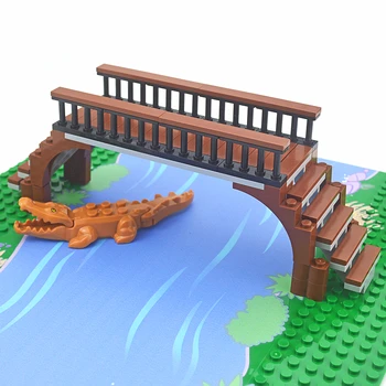 Blokai Miestas SS Kūrėjas Priedai Kirtimo Upės Tiltas, Lieptas vaikų Švietimo Žaislas Plytų Suderinama Visų markių