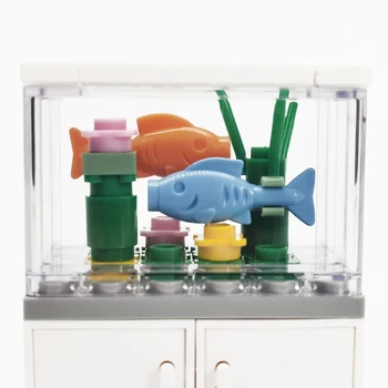 Blokai SS kūrybiniai žaislai mažiems modeliavimo scena žuvų bako apdailos kabineto kambarį apdaila, vidaus apdaila,