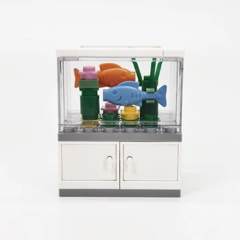 Blokai SS kūrybiniai žaislai mažiems modeliavimo scena žuvų bako apdailos kabineto kambarį apdaila, vidaus apdaila,