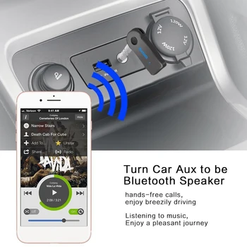 Bluetooth, 3.5 mm Telefonų AUX Audio MP3 Car Stereo Muzikos Imtuvas, Adapteris Su Mic Auto Priedai
