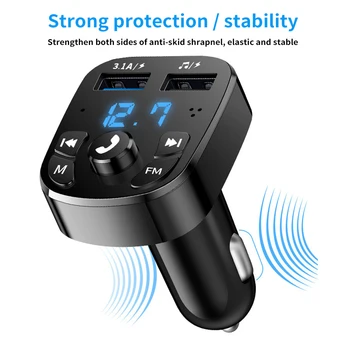 Bluetooth 5.0 Belaidis Automobilinis Handfree FM Siųstuvas USB Automobilinis Įkroviklis 3.1 MP3 Muzikos Grotuvas AUX Belaidžio 