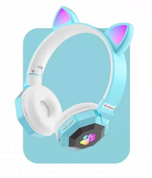 Bluetooth Ausines Cute Kačių Ausų Leteną Mergaitės Dovana Vaikams Belaidė laisvų Rankų įranga HIFI Stereo Bass belaides Ausines Su Mic
