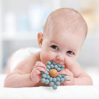 BPA Free šešiakampė Žvaigždė, Silikono Kūdikiui Kramtyti Žaislus Medžio Žiedas Asmeninį Teether Apsaugoti Burnos Sveikatos Įtaisą Vaikams prekes