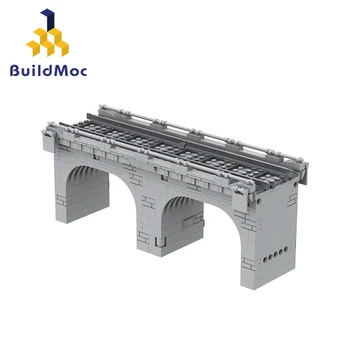 BuildMoc Miesto Traukinių Stotis Viadukas, Estakada Blokai SS Miesto Kelio Arch Bridge Modelį, Plytos, Žaislai Vaikams