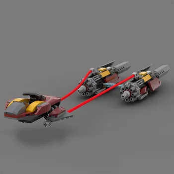 Buildmoc Star Movie Žemės Dirižablis Mandalorians Antstolis Podracer Speeder Nuoma Mini Planus Modelio Blokai Vaikams, Žaislai, Dovanos