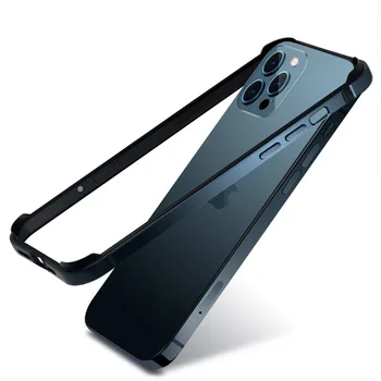 Bumper Case For iPhone 12 Mini Pro 11 Max 12Pro 11Pro XR X XS Prabanga Aliuminio Metalo Silikono Telefono Rėmo Mėlyna Juoda Priedai
