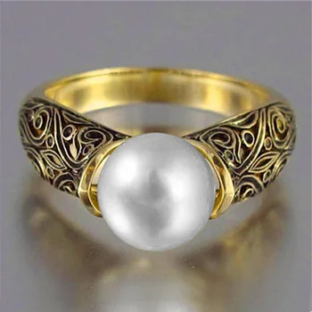 Buyee 925 Sterling Silver Pearl Ring Gražiai Išraižytas Modelis Dekoratyvinis Išskirtinį Aukso Piršto Žiedą, Moterims Vestuvių Papuošalai