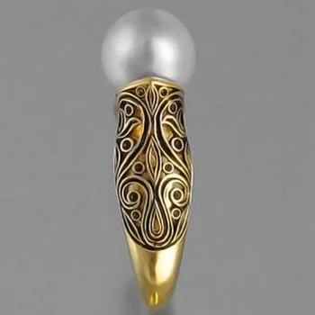 Buyee 925 Sterling Silver Pearl Ring Gražiai Išraižytas Modelis Dekoratyvinis Išskirtinį Aukso Piršto Žiedą, Moterims Vestuvių Papuošalai