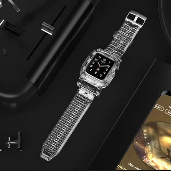 Byloje+Diržu, Apple Watch Band 44mm 40mm 42mm 38mm Minkštas Skaidraus Silikono watchband Apyrankę iWatch band serijos 6 se 5 4 3