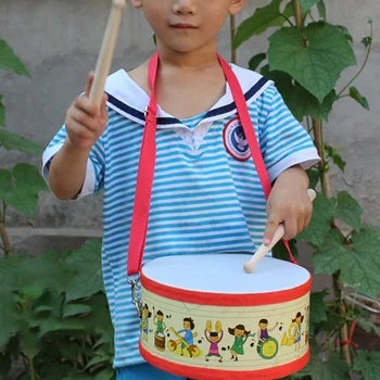 Būgno Medienos Vaikai Ankstyvojo Ugdymo Muzikos Instrumentai, Vaikų Žaislai Įveikti Priemonė Ranka Būgno Žaislai